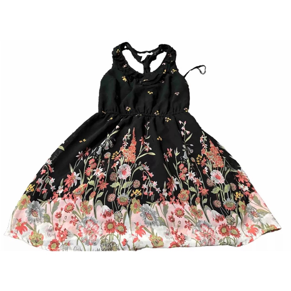 Women's American Rag Floral Corset Style Top Lace accent back Sun Dress Size Med